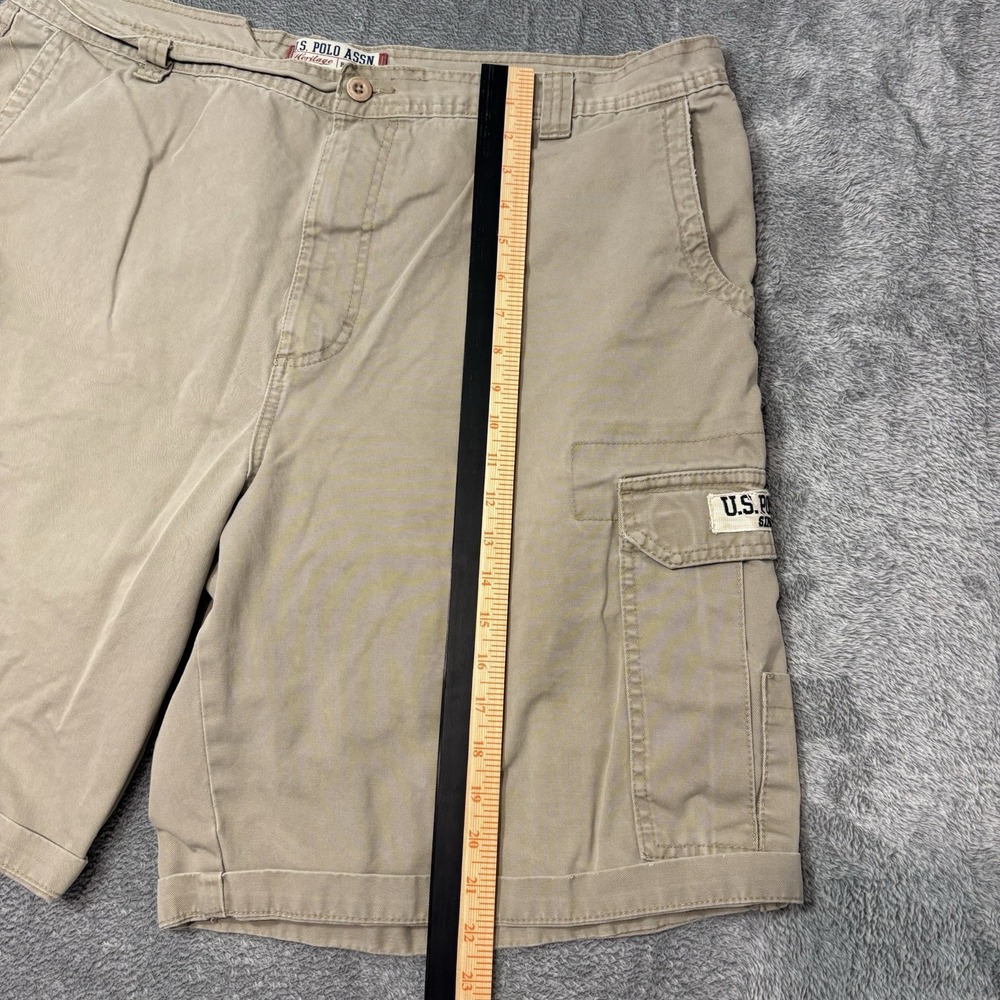 U.S. Polo Assn Cargo Shorts Mens 42 Khaki Utility Military Casual Cotton‎ - Picture 11 of 14